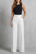 Elozane | Pantalones wide leg tiro alto – Pinzas entalladas
