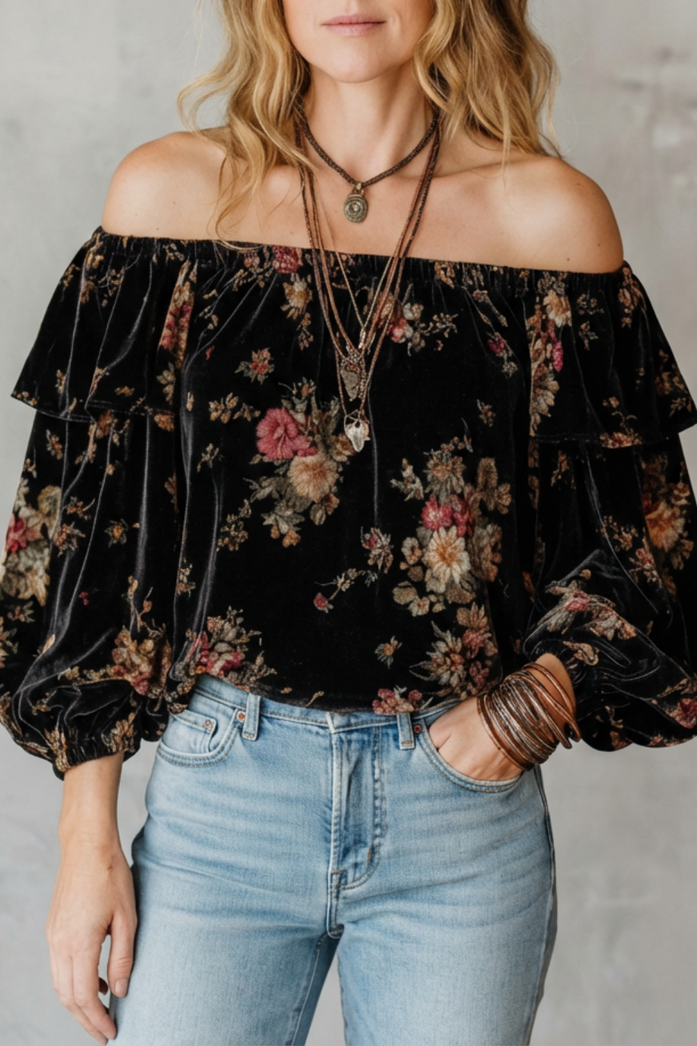 Florézia – Vintage bloom – Velvet floral tops collection