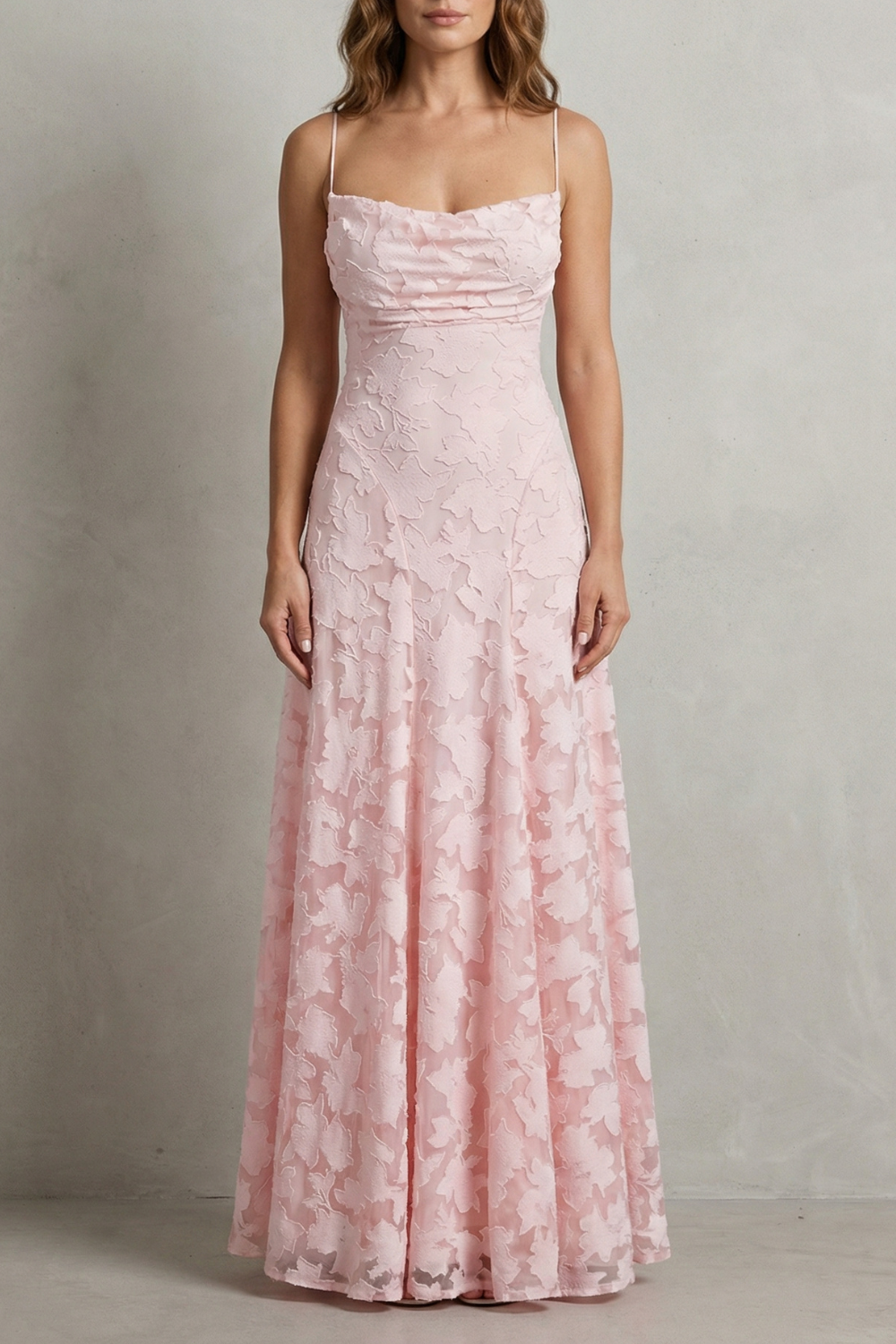 Florielle | Vestido largo floral en relieve – Silueta romántica sin mangas