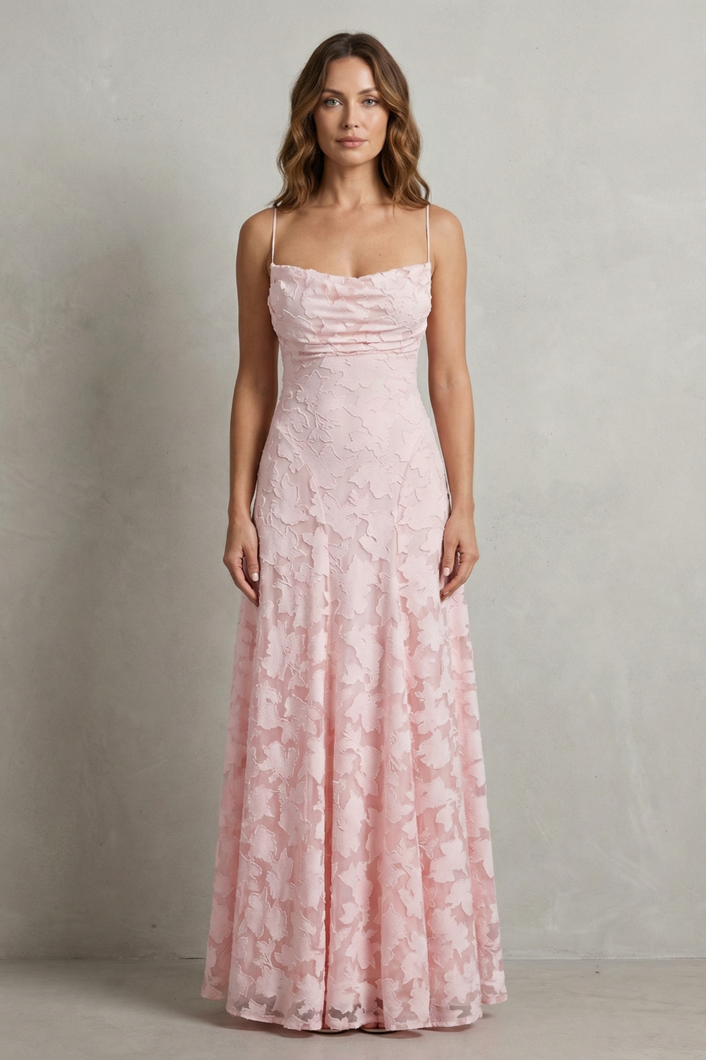 Florielle | Vestido largo floral en relieve – Silueta romántica sin mangas