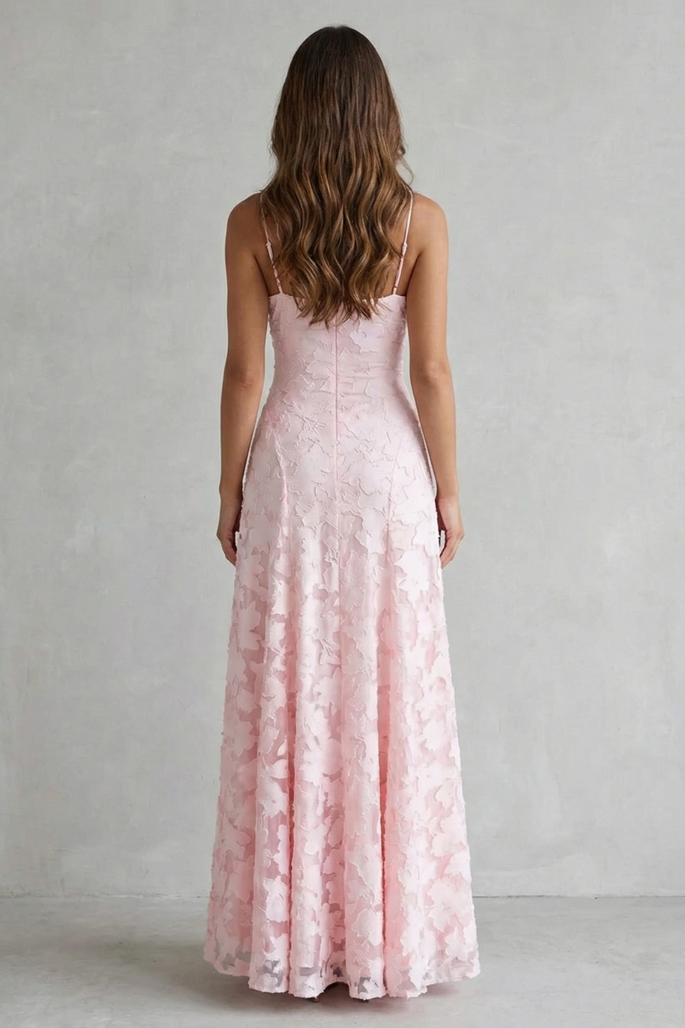 Florielle | Vestido largo floral en relieve – Silueta romántica sin mangas