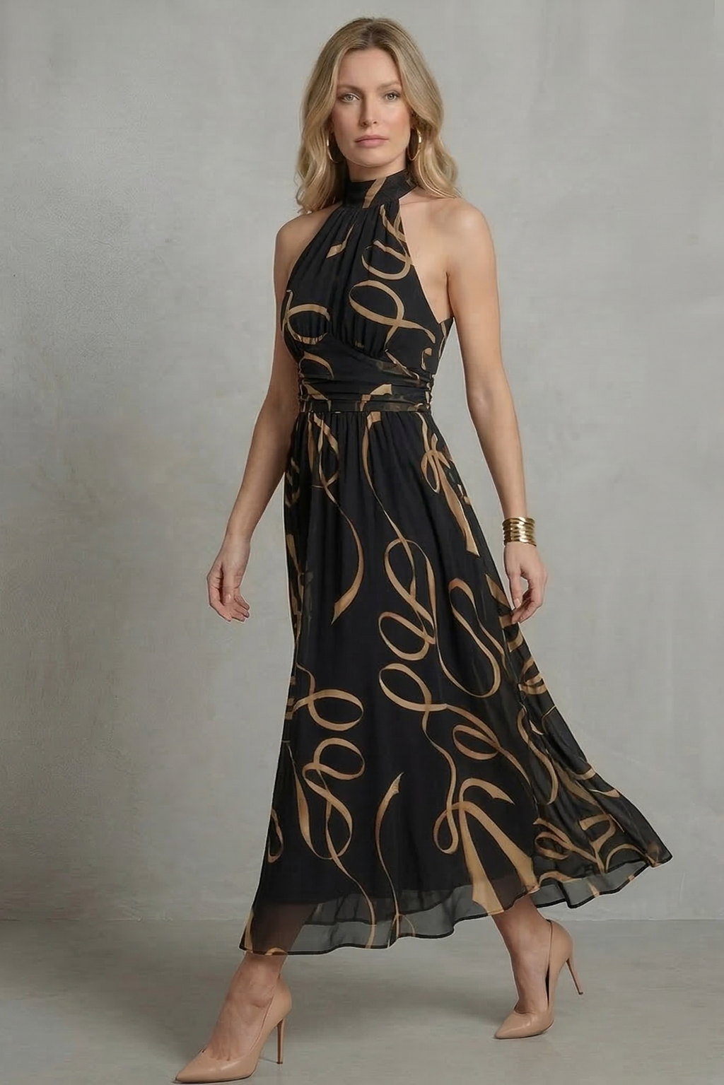 Pauline | Vestido midi de punto suave – Corte relajado con escote en V