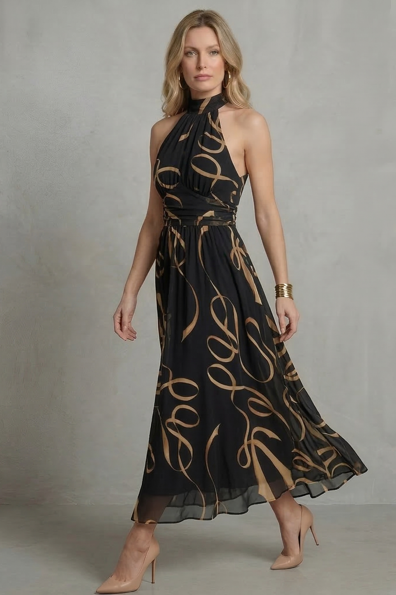 Pauline | Vestido midi de punto suave – Corte relajado con escote en V