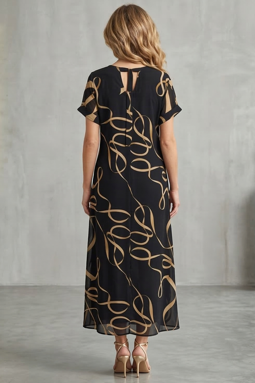 Pauline | Vestido midi de punto suave – Corte relajado con escote en V