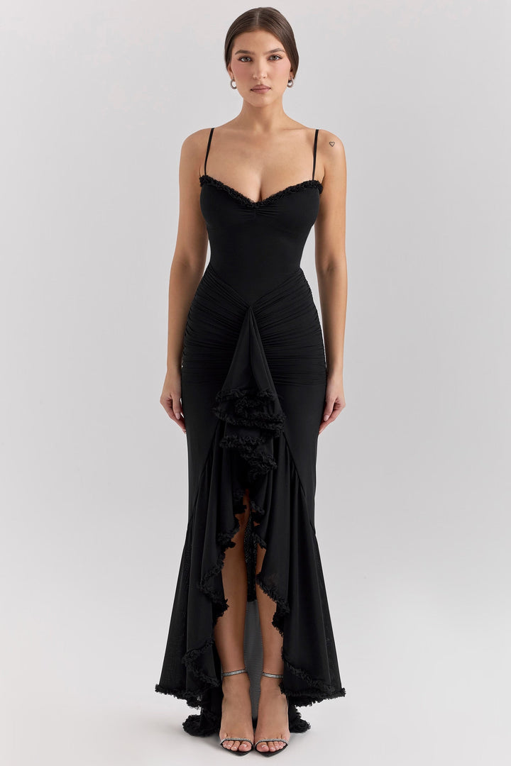 Roxanne | Vestido de tirantes sin mangas con volantes