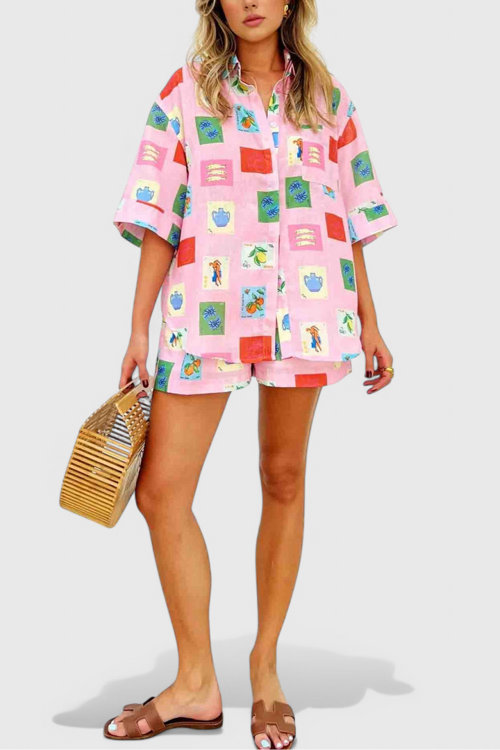 Paula | Conjunto de Estampado Pink