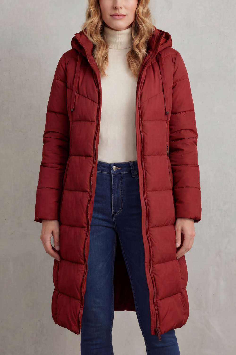 Langley | Abrigo largo acolchado – Chaqueta puffer femenina de invierno
