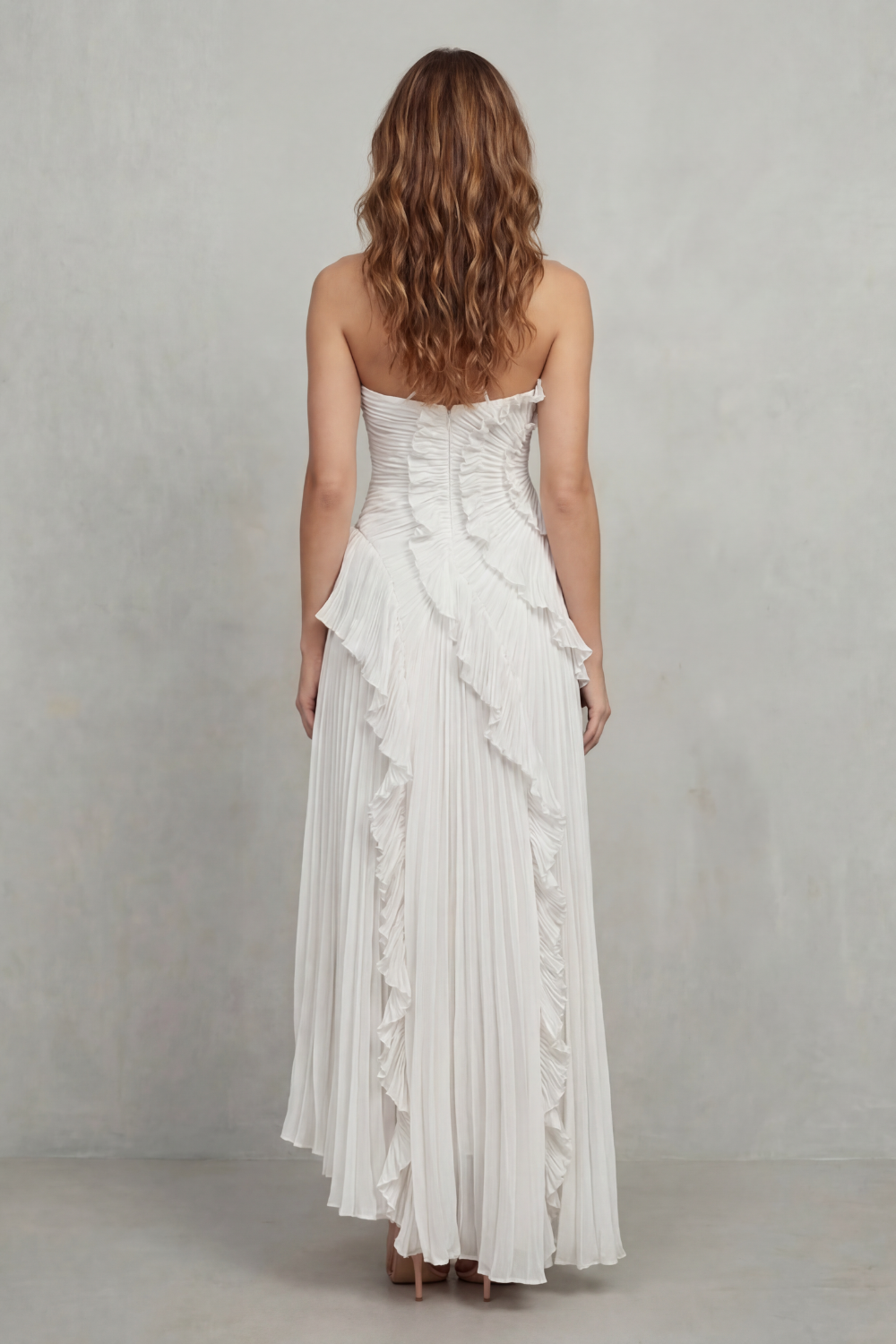 Lavirea | Vestido de un hombro – Pliegues esculpidos