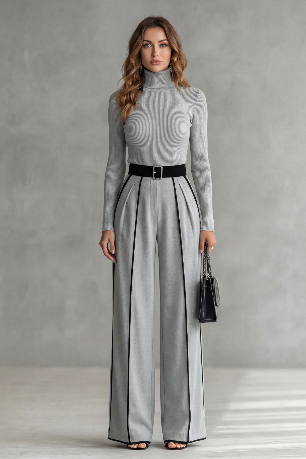 Lunaira | Detalle de ribete en contraste – Mono de cuello alto