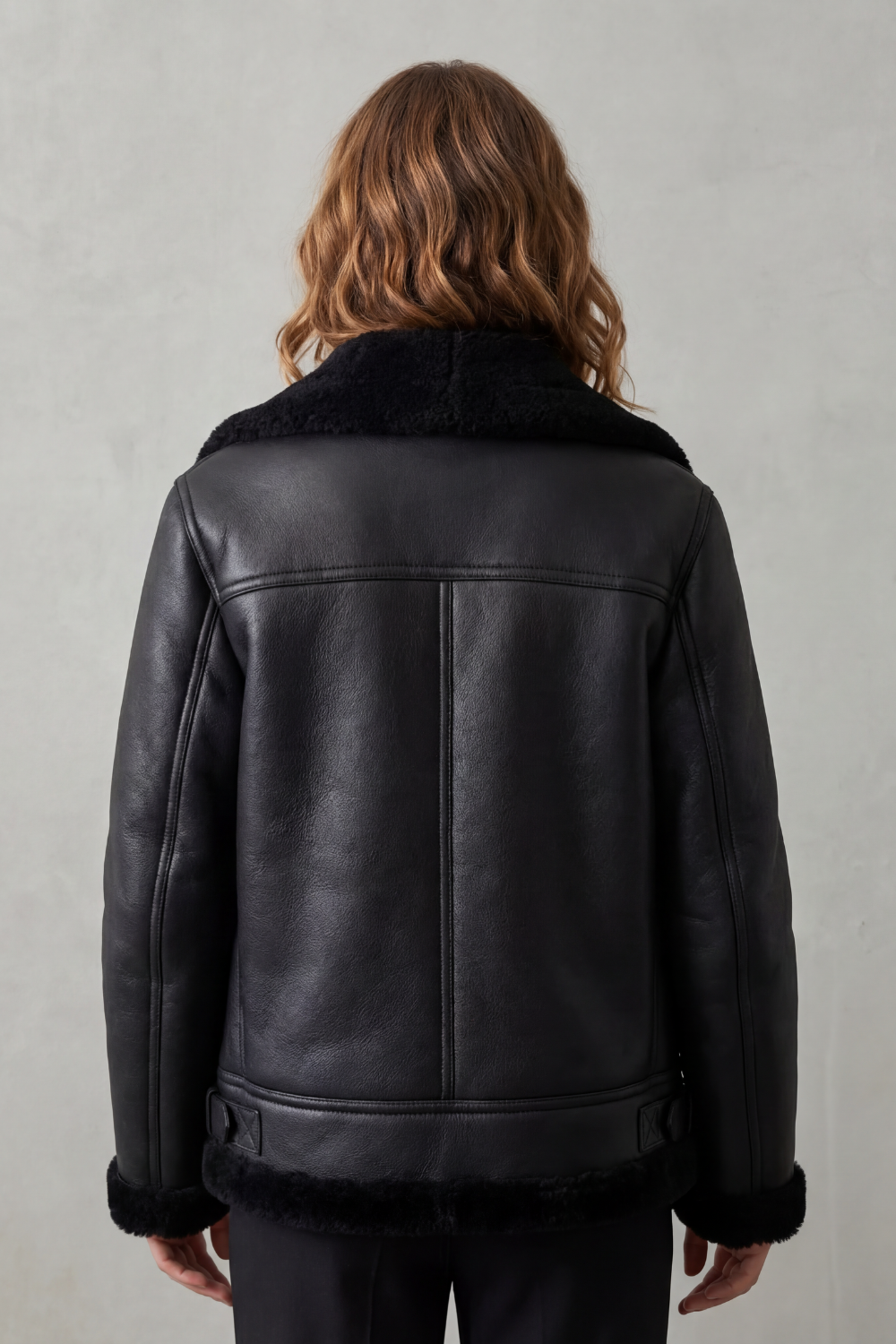 Noirellé | Cremallera asimétrica – Chaqueta biker con borreguillo