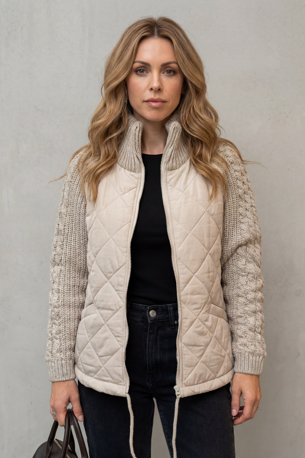 Norcetta | Detalle de punto texturizado – Chaqueta puffer acolchada