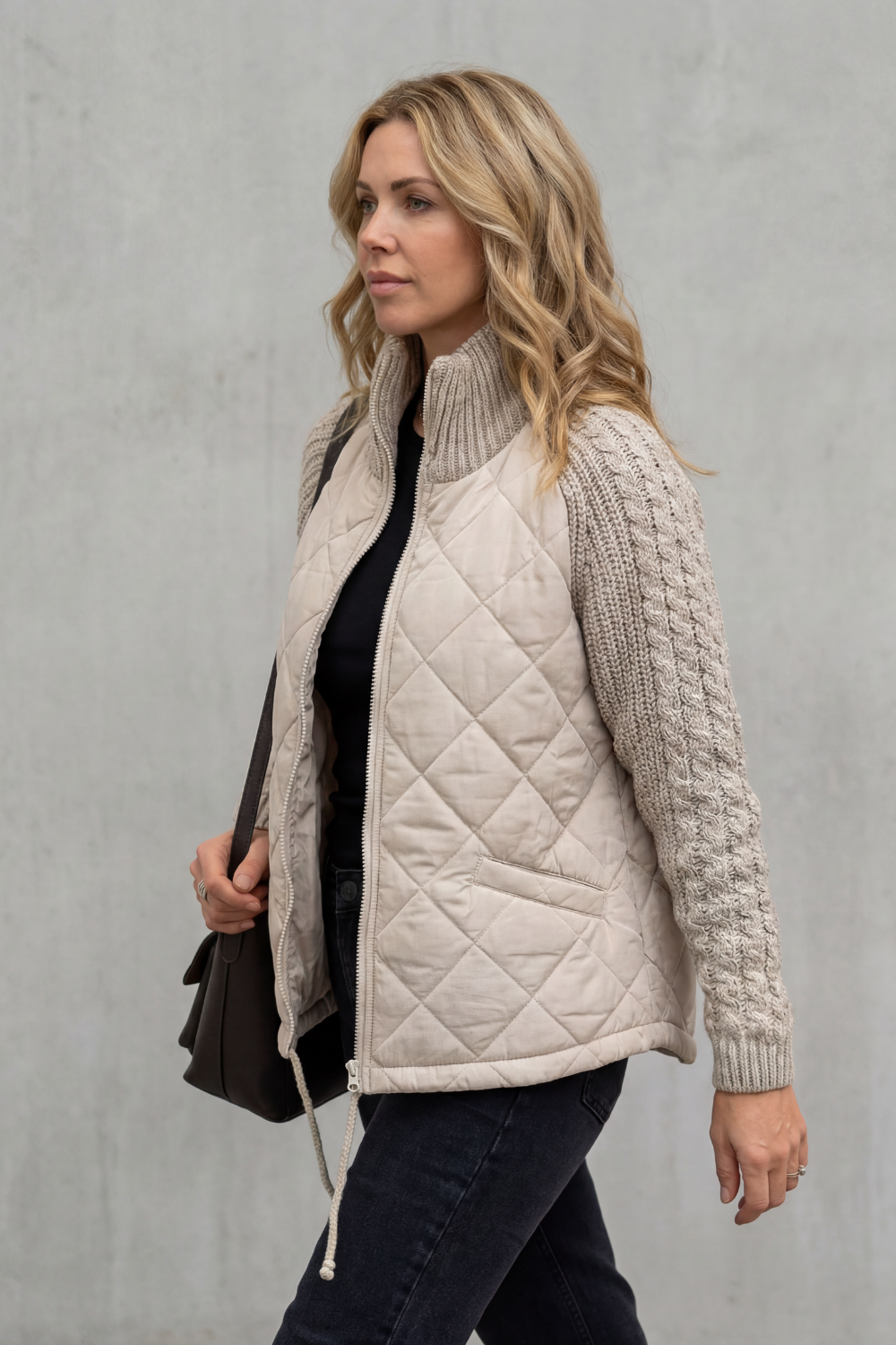 Norcetta | Detalle de punto texturizado – Chaqueta puffer acolchada