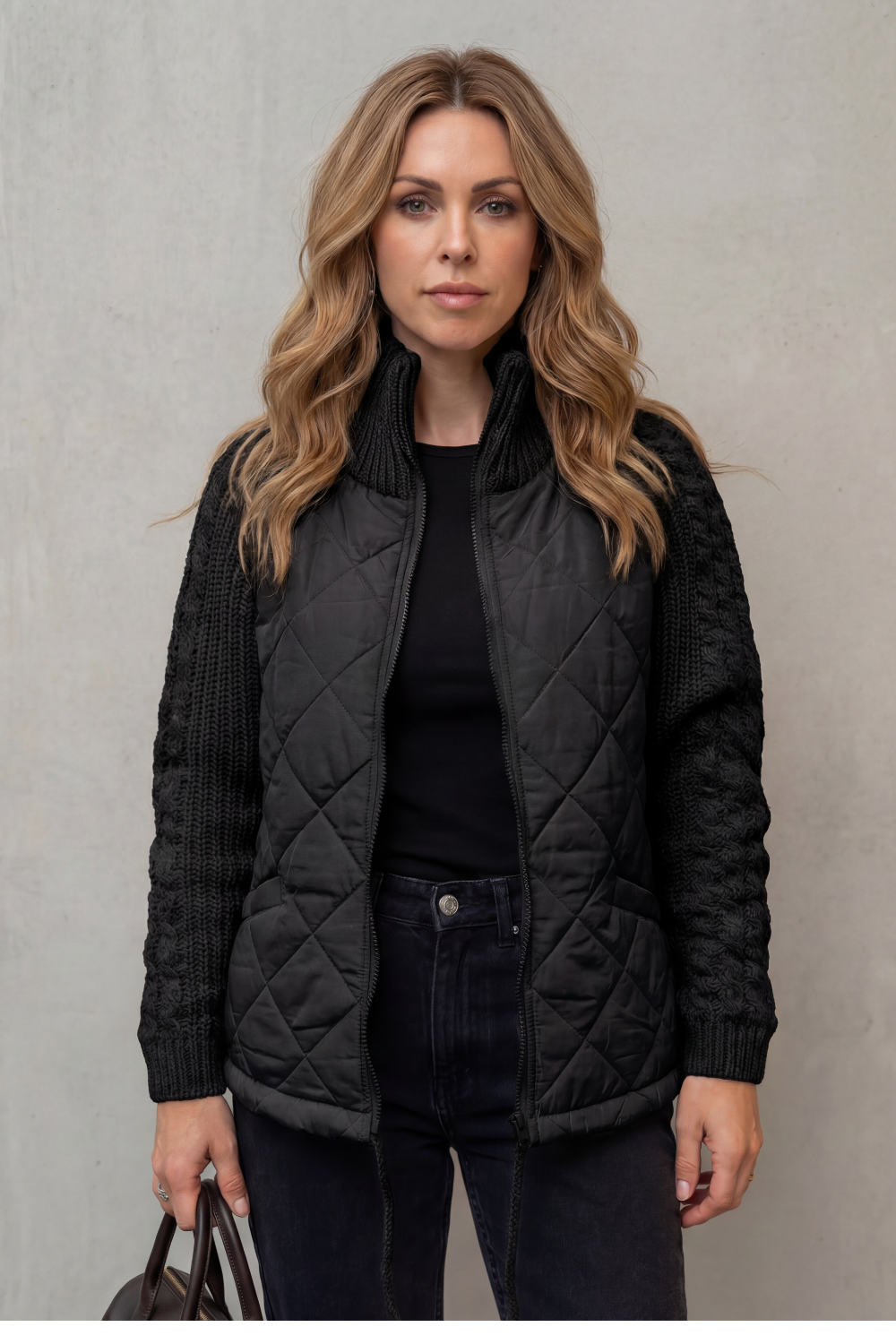 Norcetta | Detalle de punto texturizado – Chaqueta puffer acolchada