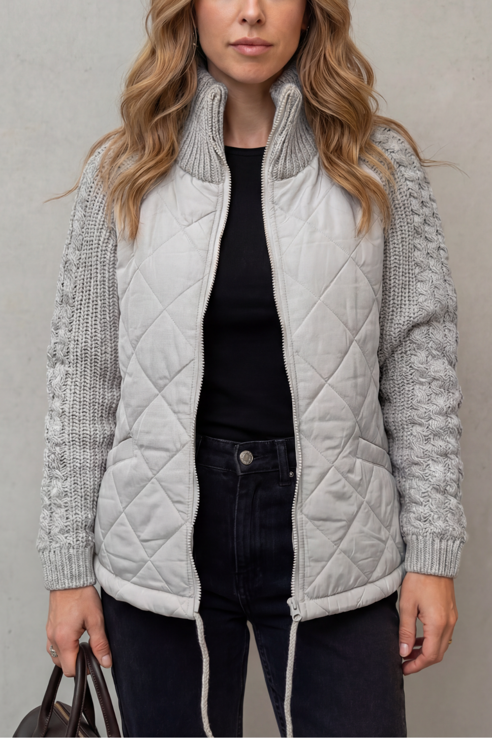 Norcetta | Detalle de punto texturizado – Chaqueta puffer acolchada