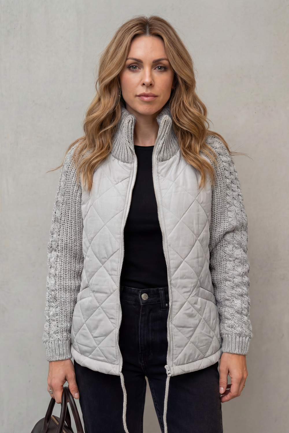 Norcetta | Detalle de punto texturizado – Chaqueta puffer acolchada