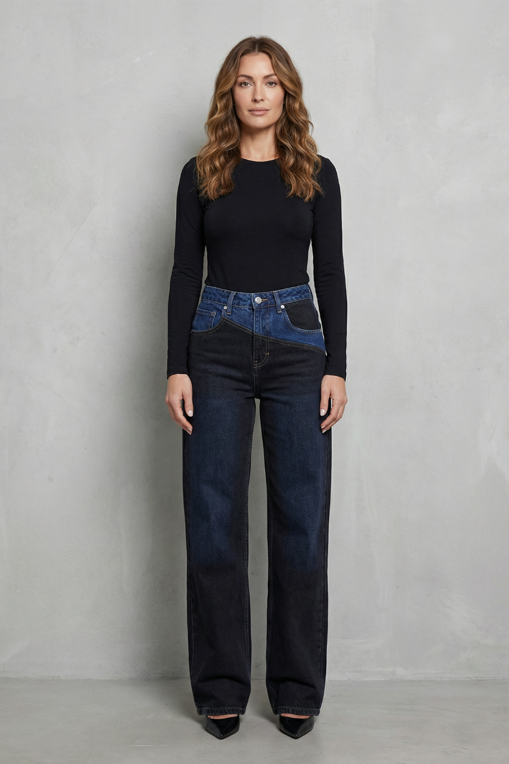 Novarisse – Dual tone contrast – Straight leg jeans