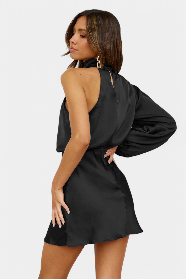 Mara | Vestido Mini Drapado de Un Hombro