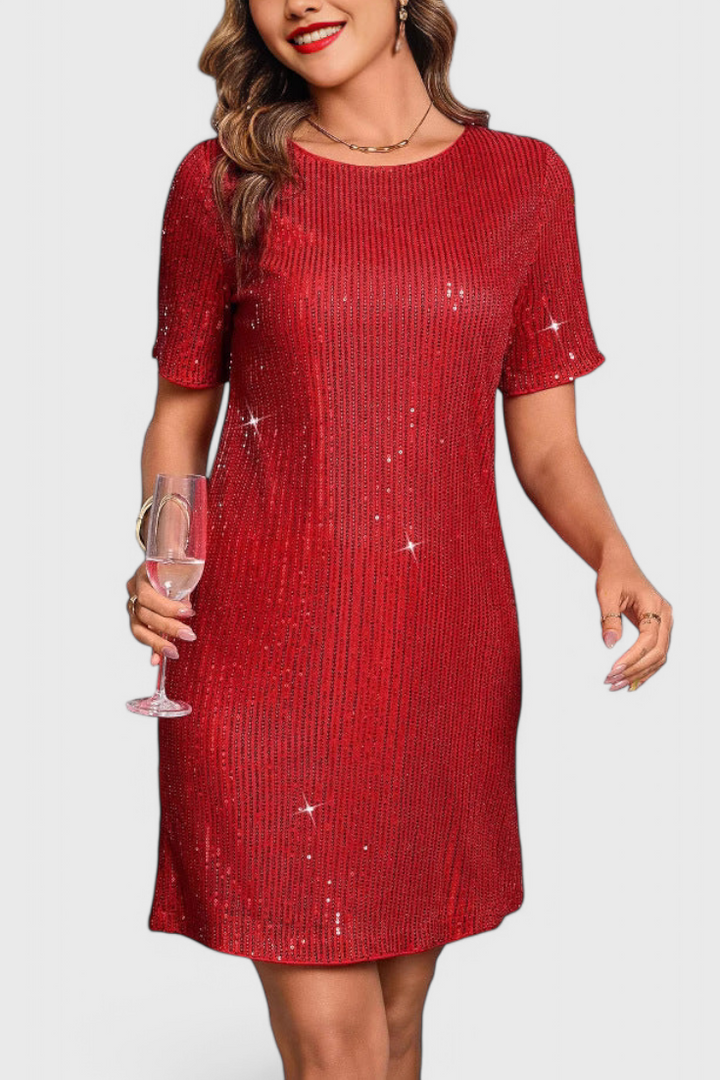 Loreen | Vestido Mini con Brillos y Corte Relajado