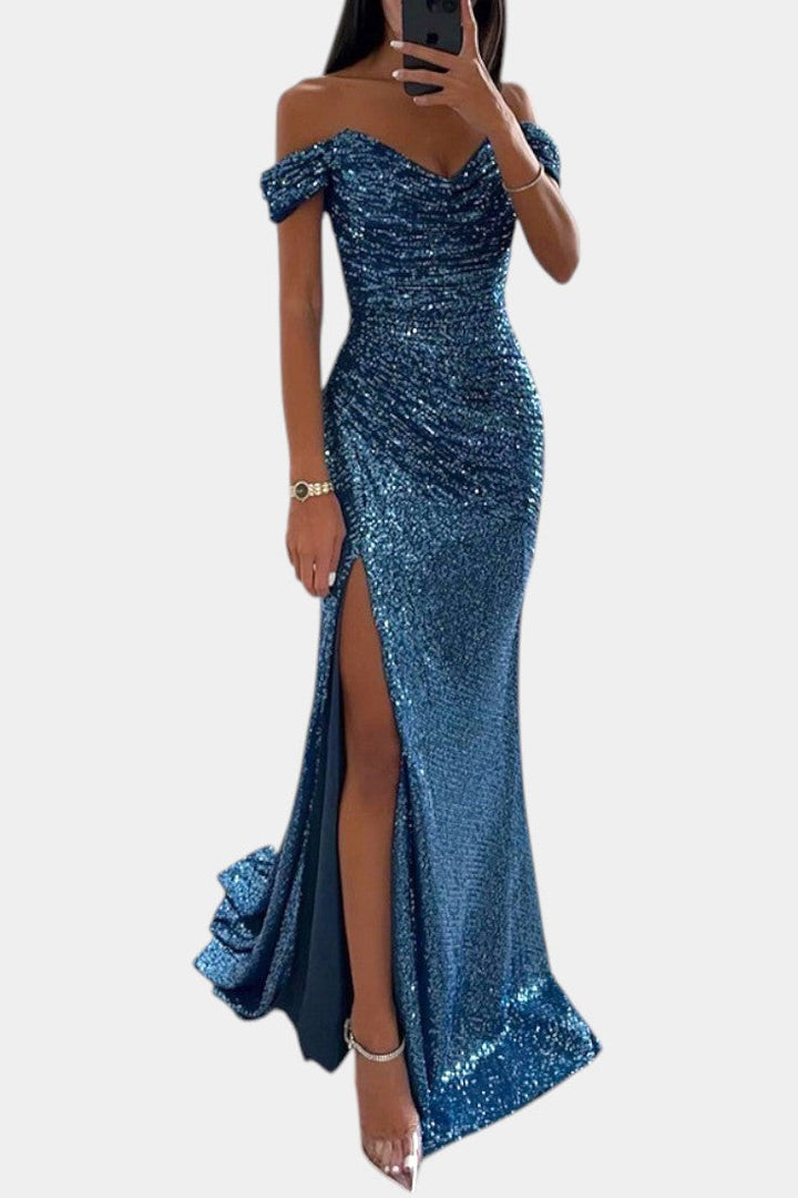 Ariel | Vestido de Sirena con Lentejuelas Off-Shoulder