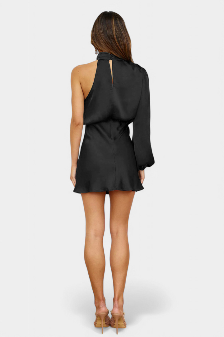 Mara | Vestido Mini Drapado de Un Hombro