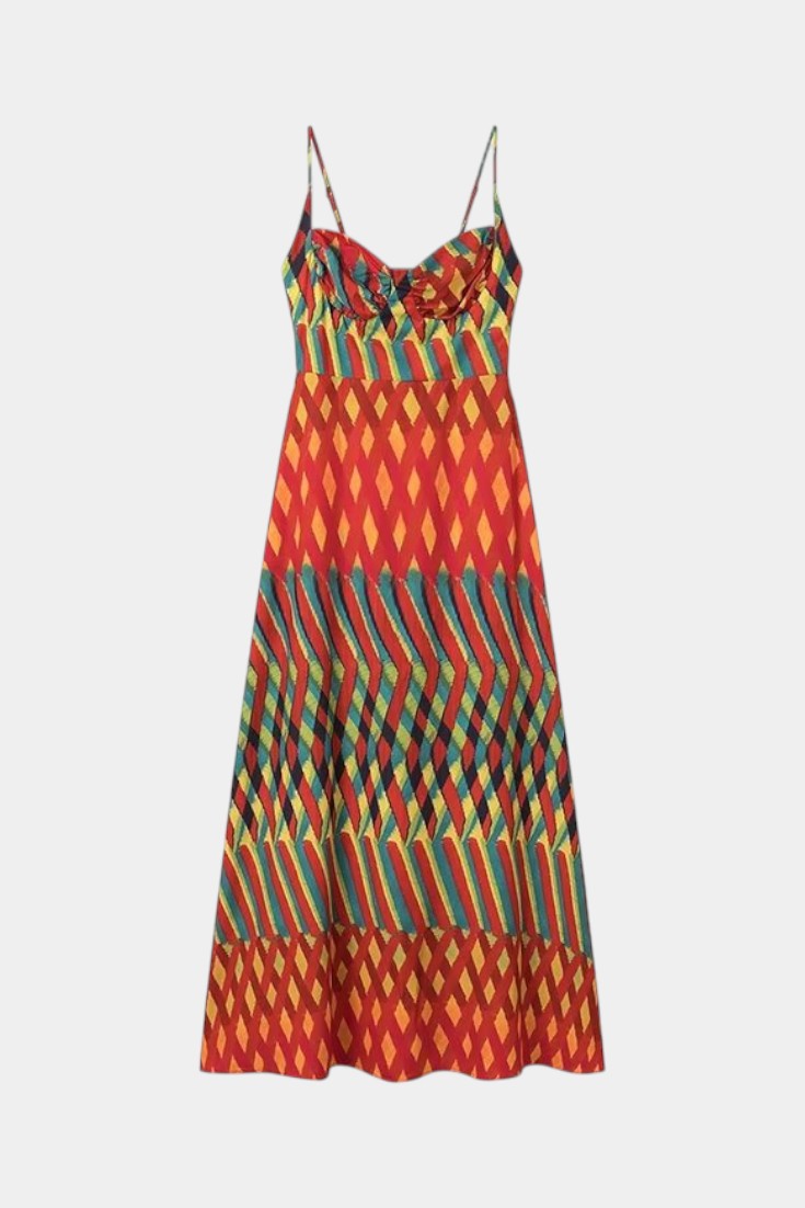 Océana | Vestido Maxi Halter Abstracto
