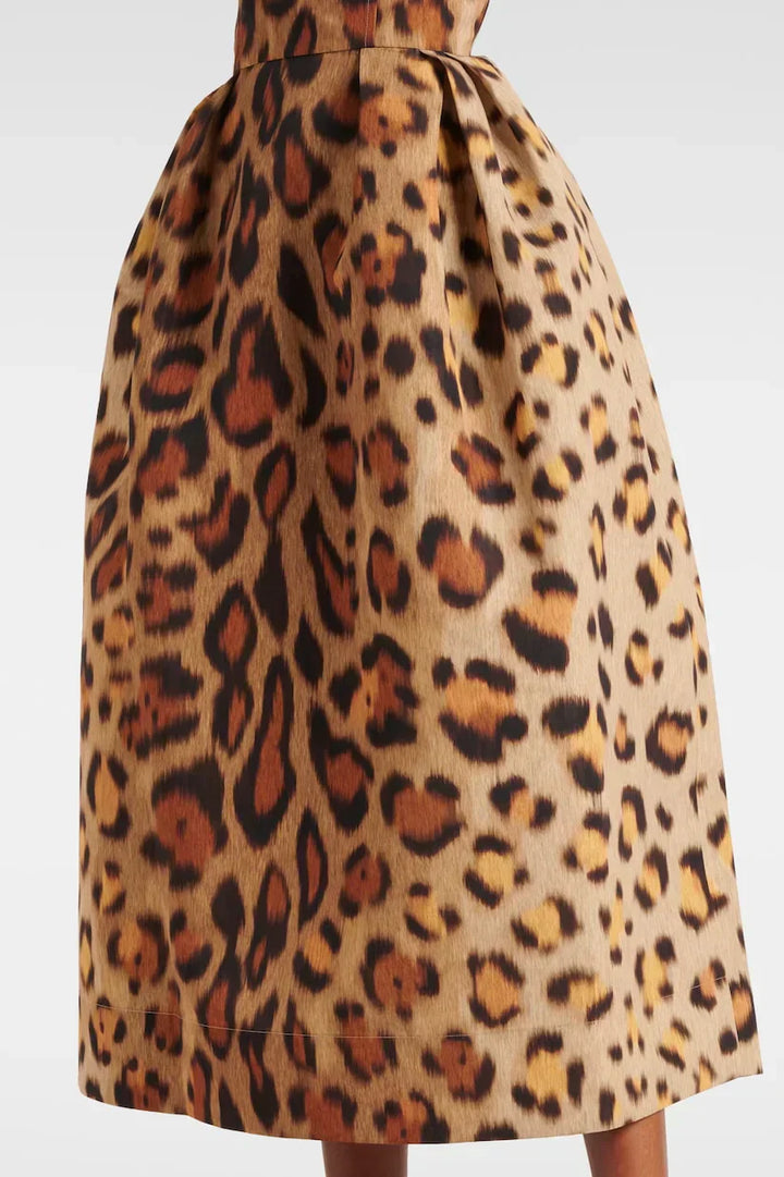 Tiana | Vestido Midi Bustier Leopardo