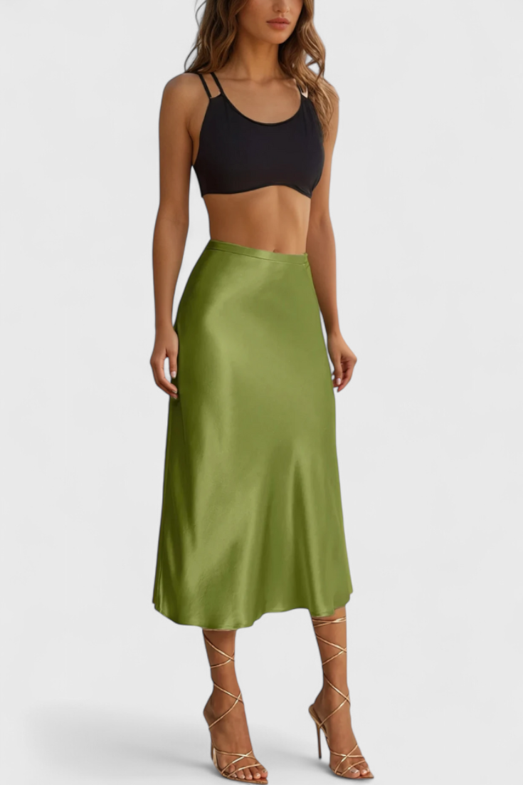 Maxima | Falda Midi con Cintura Alta