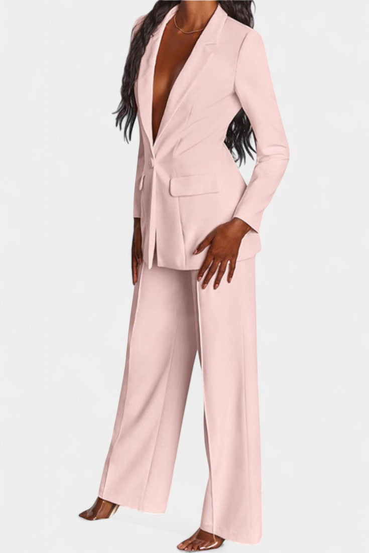 Marnie | Conjunto de Blazer a Medida y Pantalones de Pierna Ancha