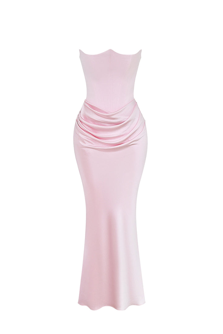 Emily | Vestido Maxi Drapado Sin Tirantes