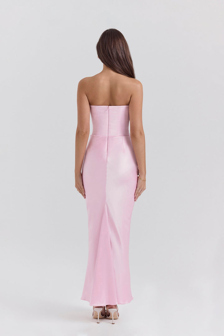 Emily | Vestido Maxi Drapado Sin Tirantes