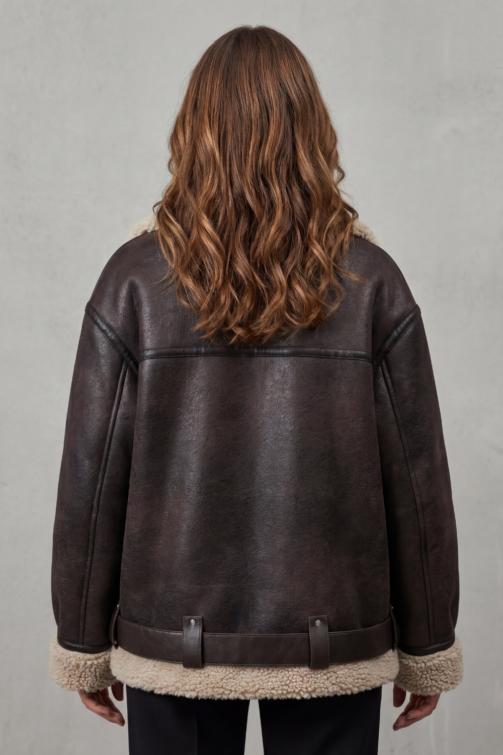 Rouxvelle | Borreguillo con cinturón – Abrigo aviador