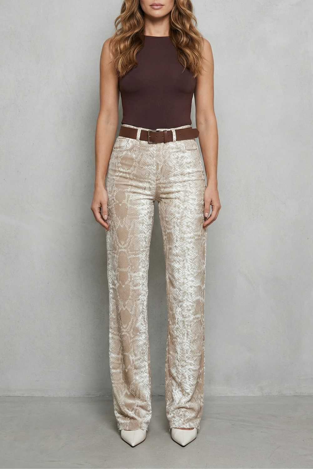 Seraphielle – Snake print elegance – Palazzo jeans