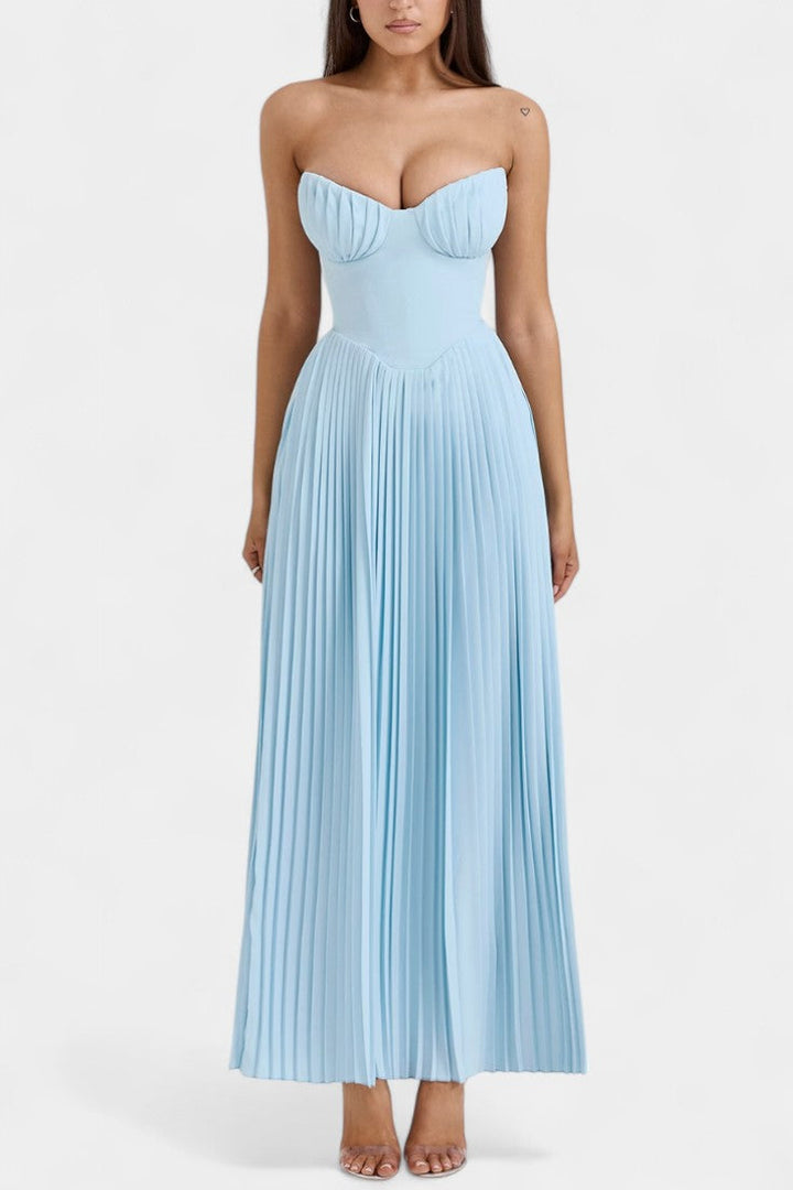 Seraphina | Vestido Bustier Plisado Sin Tirantes