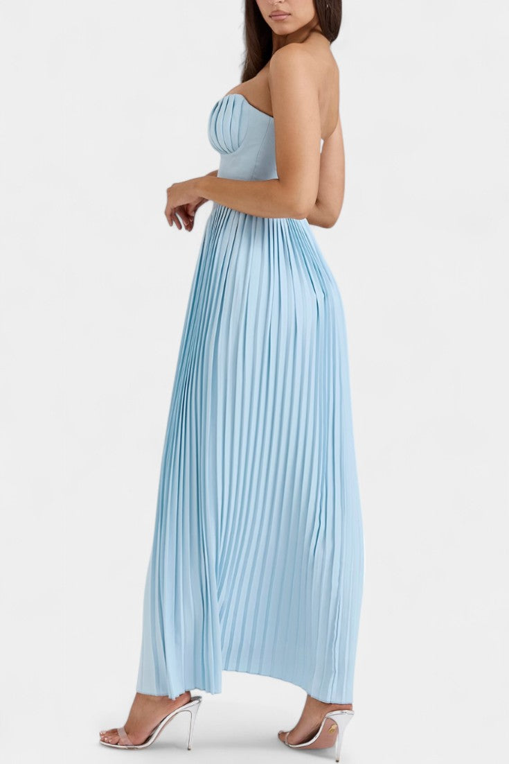 Seraphina | Vestido Bustier Plisado Sin Tirantes