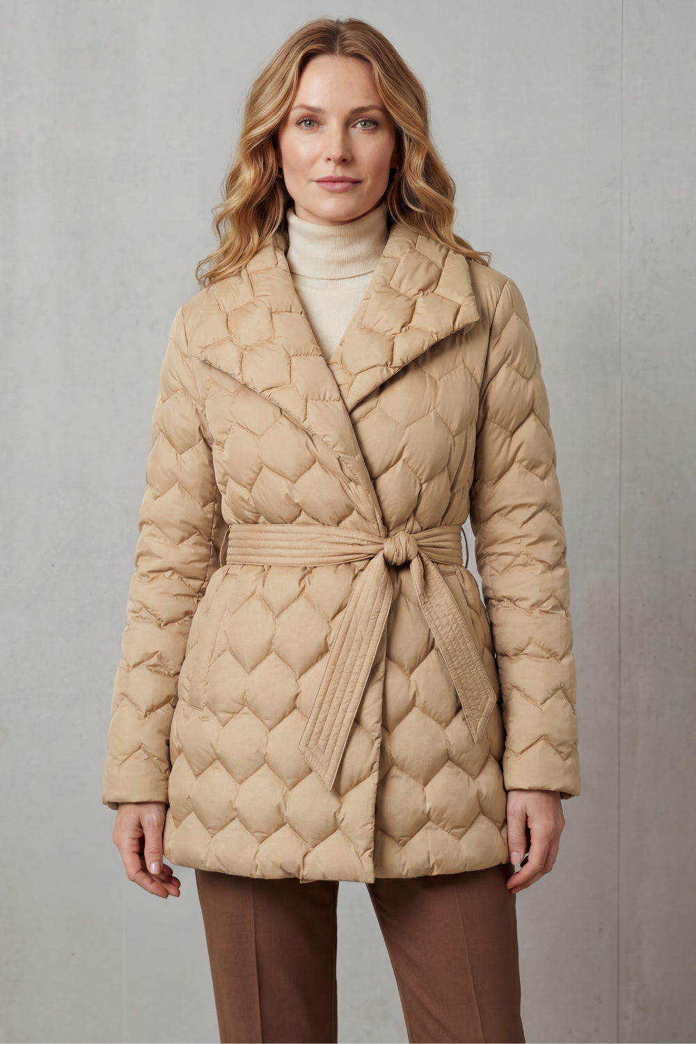 Solenza | Acolchado esculpido – Chaqueta puffer con cinturón