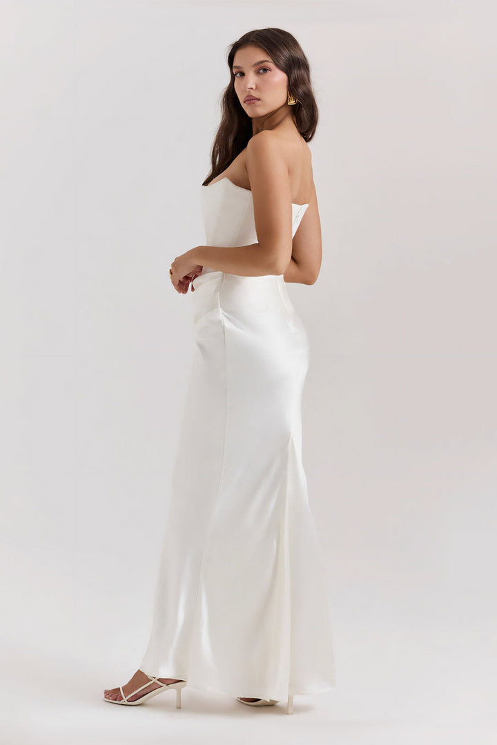 Emily | Vestido Maxi Drapado Sin Tirantes