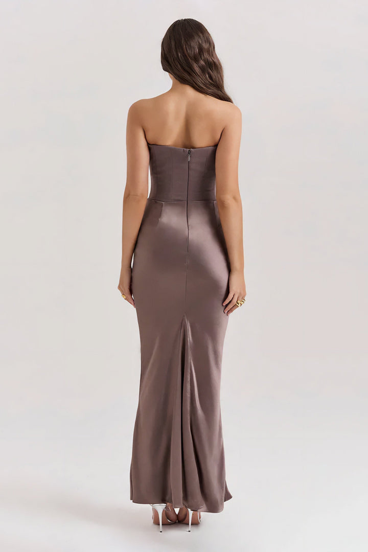 Emily | Vestido Maxi Drapado Sin Tirantes