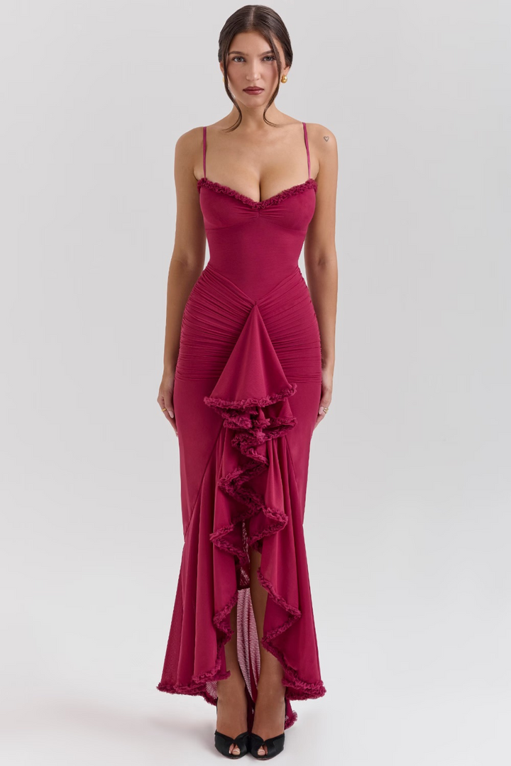 Roxanne | Vestido de tirantes sin mangas con volantes