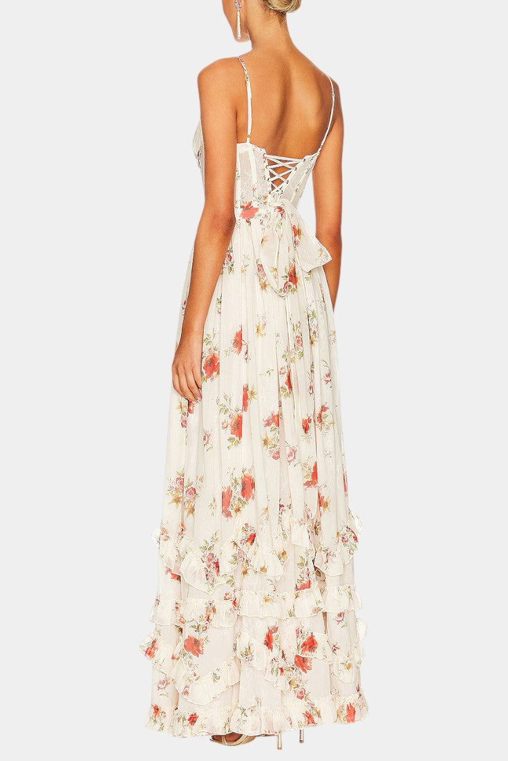 Luna | Vestido Maxi Corsé Floral