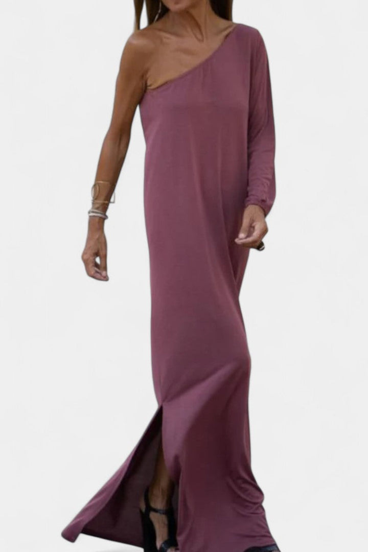 Maddie | Vestido Midi Elegante de Un Hombro