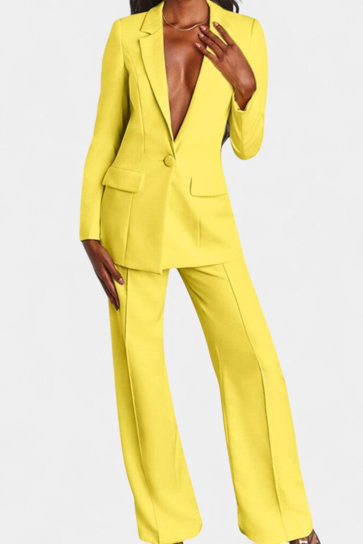 Marnie | Conjunto de Blazer a Medida y Pantalones de Pierna Ancha