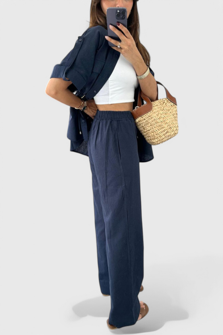 Lani | Conjunto de Camisa y Pantalones de Dos Piezas Relaxed