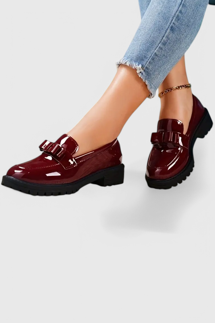 Zinnia | Mocasines con Detalle de Lazo y Tacón Bloque