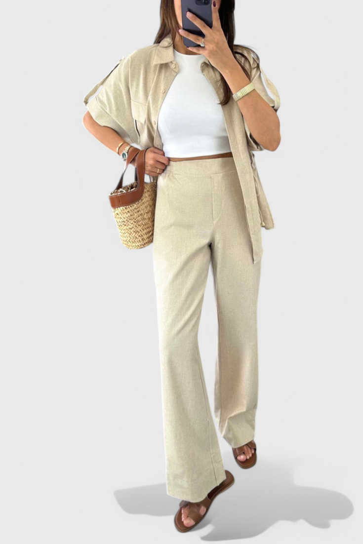 Lani | Conjunto de Camisa y Pantalones de Dos Piezas Relaxed