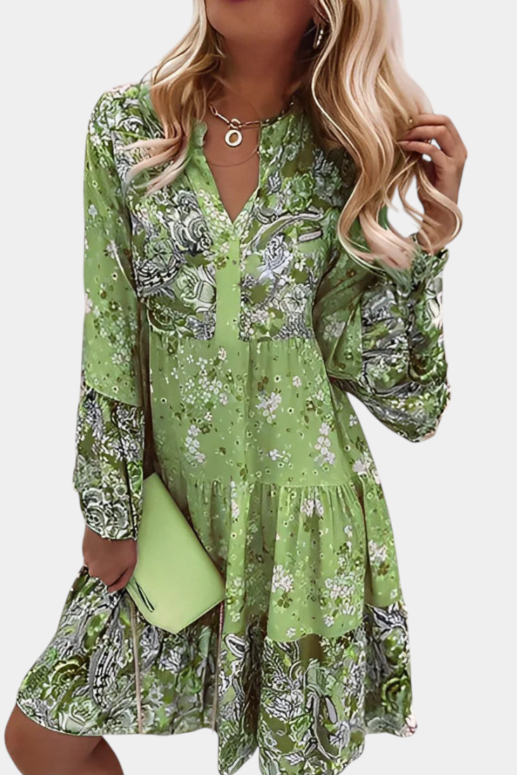 Vera | Vestido Mini A-Line Floral Boho