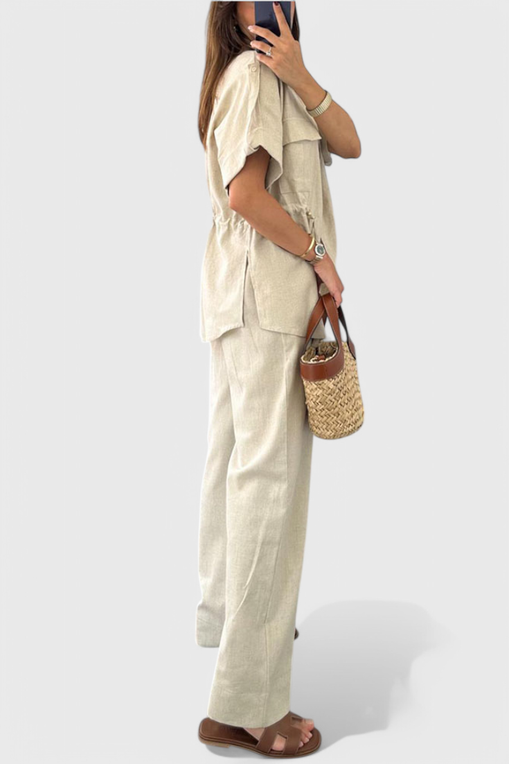 Lani | Conjunto de Camisa y Pantalones de Dos Piezas Relaxed