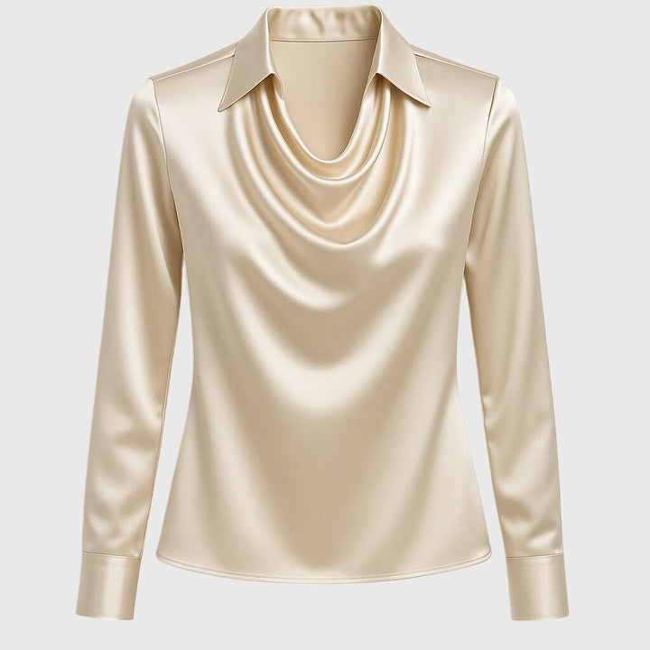 Sylvie | Blusa con brillo de lujo y cuello plisado