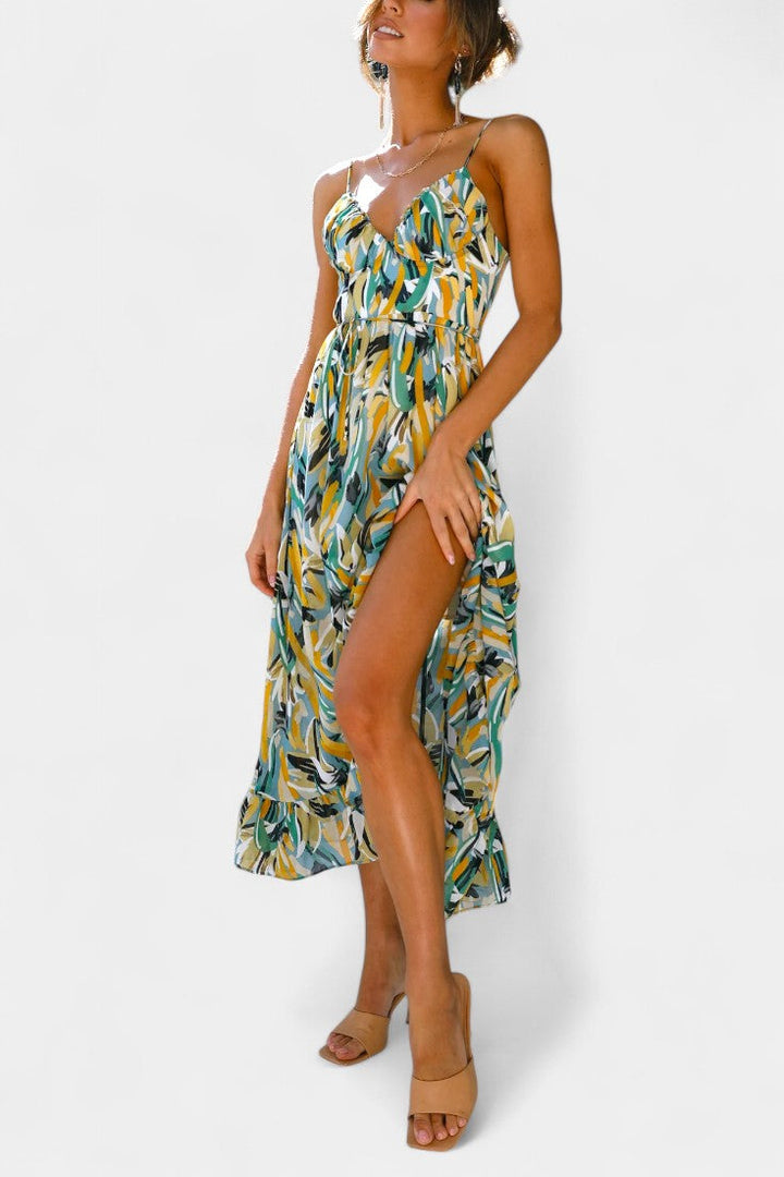 Fiona | Vestido Midi de Impresión Vibrante