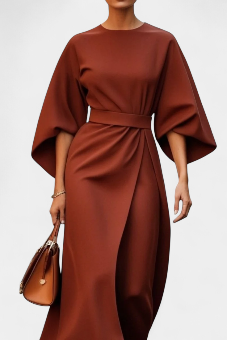 Micaela | Vestido Midi de Manga Lantern