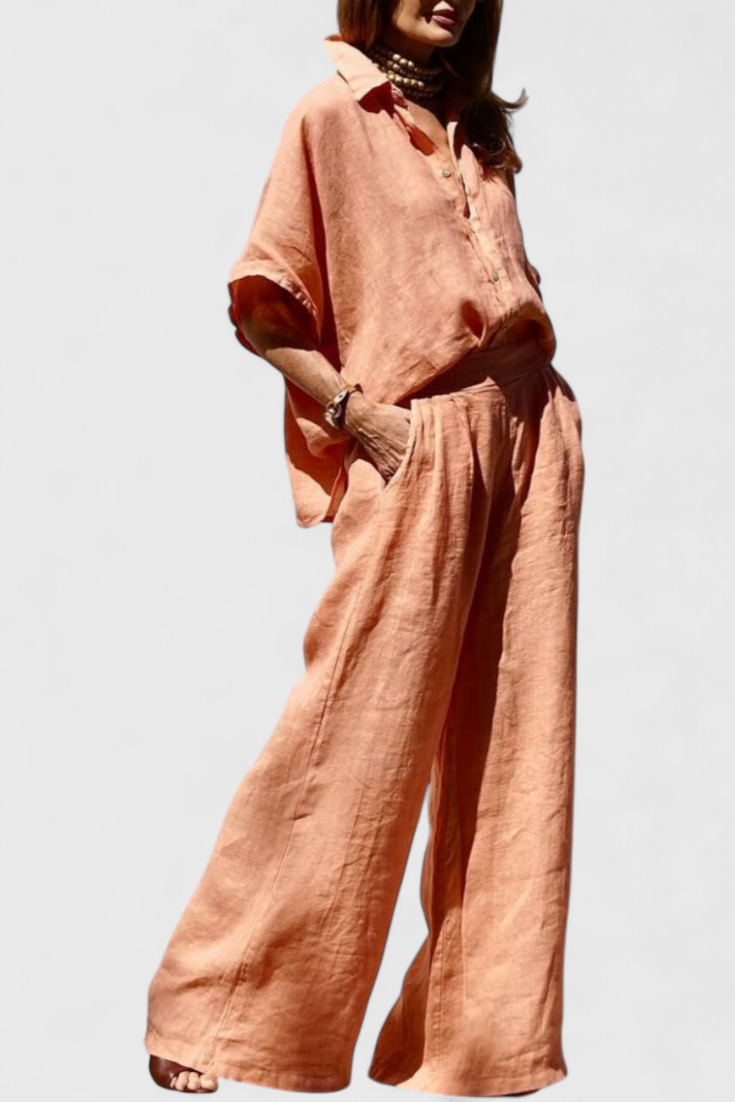 Adesua | Conjunto Casual de Verano en Algodón-Lino